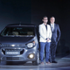 Stefan Jacoby (R), General Motors’s international president, and Harish Kumar, creative designer, North America, with the newly-launched Essentia.